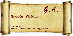 Gáspár Abélia névjegykártya